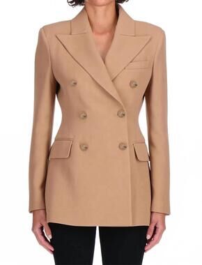 NEW ERMANNO SCERVINO double breasted cady jacket in cornstalk